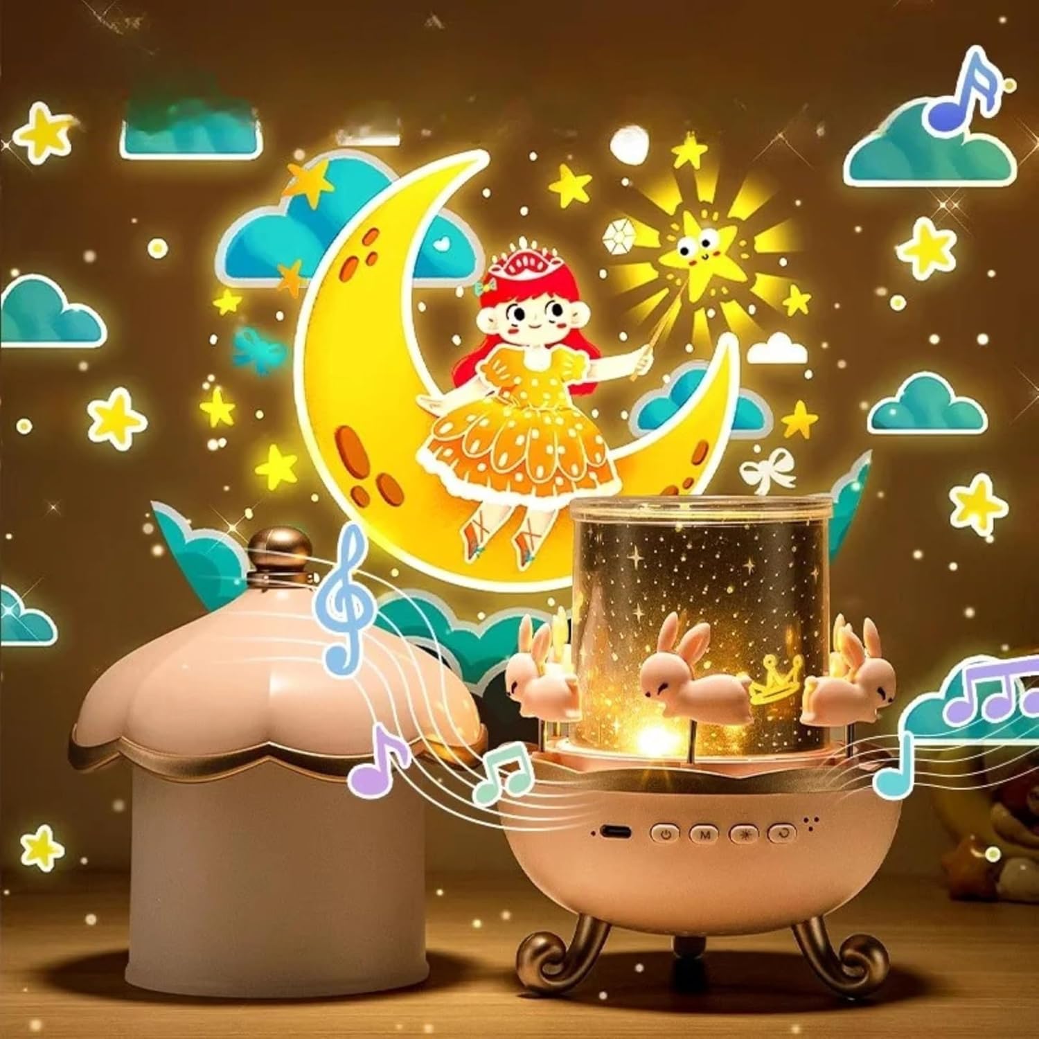 Projector Star Night Light for Kids, Bluetooth Speaker & Galaxy Projector with Night Lamp 360°Rotatable